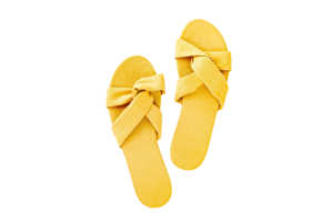 Yellow sandals isolated on a transparent background png