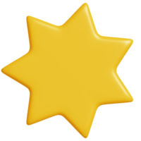 3d carino giallo star.minimal design 3d rendere. png