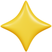 3D cute yellow star.Minimal design 3d render. png