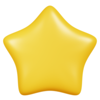 3D cute yellow star.Minimal design 3d render. png