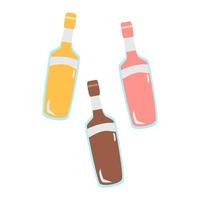 glass bottles with fruit juice vector