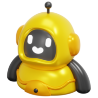 robot 3d render icon illustration png