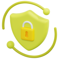 security 3d render icon illustration png