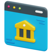 internet bank 3d geven icoon illustratie png