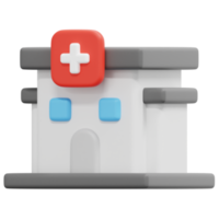 sjukhus 3d framställa ikon illustration png