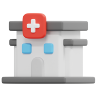 hospital 3d render icono ilustración png