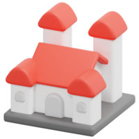 chateau 3d render icon illustration png