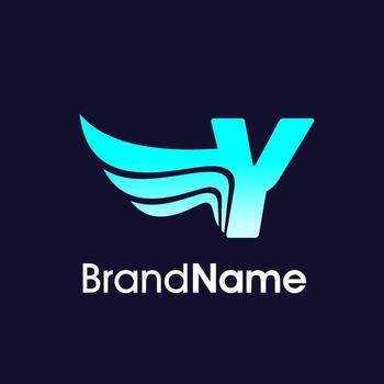 inicial y ala logo vector