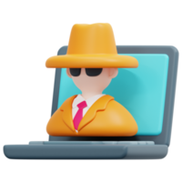 spyware 3d render icon illustration png