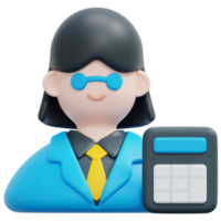 accountant 3d render icon illustration png