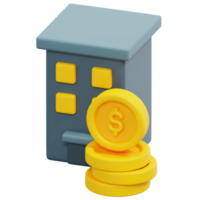 real estate 3d render icon illustration png