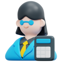 accountant 3d render icon illustration png