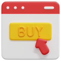 ilustración de icono de procesamiento 3d de compras en línea png