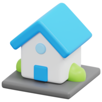 house 3d render icon illustration png