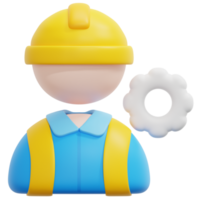 engineer 3d render icon illustration png