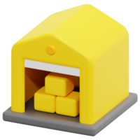 warehouse 3d render icon illustration png