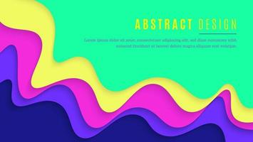 Colorful Abstract Wave Shapes Papercut Style Background Design vector