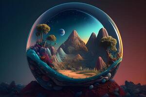 Earth view in space for world earth day. . photo