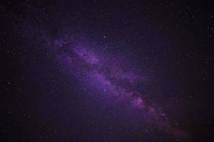 bright Milky Way galaxy in dark night sky photo