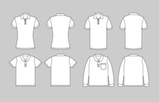 Polo Shirt With Long And Short Sleeve Mock Up Template vector