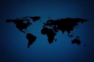 Abstract World Map on Blue LED Wall Texture Background. Elements of this Image Furnished by Nasa. photo
