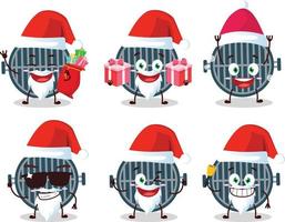 Papa Noel claus emoticones con parrilla dibujos animados personaje vector