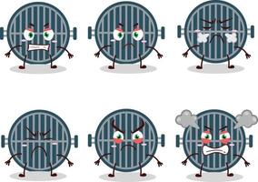 Grill cartoon character with various angry expressions vector