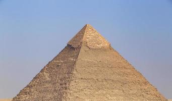 pyramid of Khafre in Giza against blue sky photo