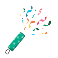 icône de la fête. illustration de popper de confettis png