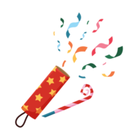 icône de la fête. illustration de popper de confettis png