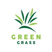 Green Grass Logo, Nature Plant Vector, Agriculture Leaf Simple Design, Template Icon Illustration vector