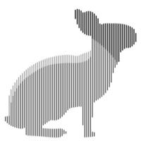 stylized silhouette of a rabbit sitting in minimalism vector