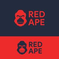 elegant simple gorilla ape logo template vector