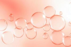 water and oil bubble on the red background, abstract backdrop, 3d render photo