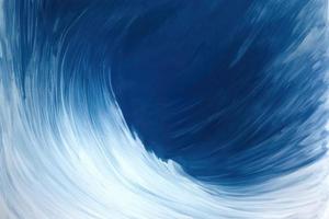 water color painted blue wavy lines on blue background, abstract painted backdrop photo