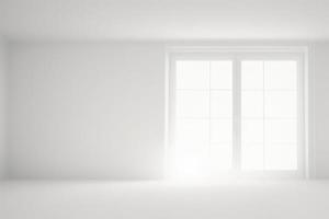 3d render white empty room, Clean White 3D Interior Space photo