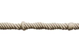 brown twisted rope isolated on white background, simple minimalistic design photo