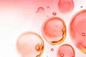 red water bubble and oil bubble on white background, Colorful Macro Bubbles, 3d render photo