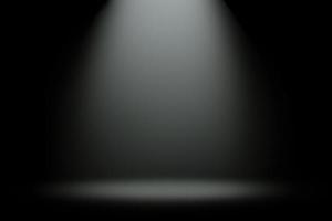 spotlight on dark empty room, stage for product display, white light photo
