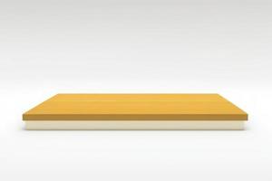 yellow pedestal on light background, product podium, stage for display product 3d render photo