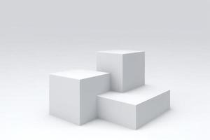 white pedestal on light background, product podium, stage for display product 3d render photo