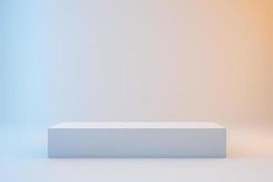 white dreamy podium on white background . pedestal for product display 3d rendered photo