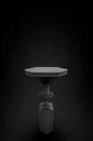 grey rectangle podium on dark background with spotlights. pedestal for product display 3d rendered photo