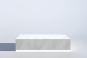 white dreamy podium on white background . pedestal for product display 3d rendered photo