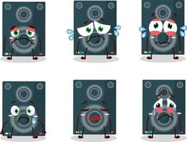 Loudspeaker cartoon with character with sad expression vector