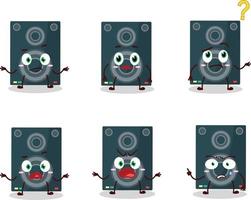 Cartoon character of loudspeaker with what expression vector