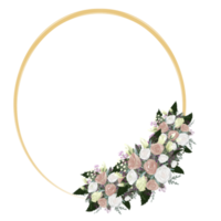 marco floral dorado png