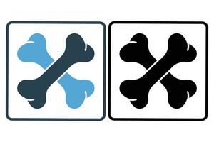 Bone icon illustration. icon related to internal organ. Solid icon style. Simple vector design editable