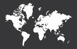 mapa del mundo en blanco y negro vector