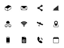 Simple vector icon on a theme communication, radio, gps, internet